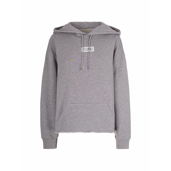 マルタンマルジェラ レディース パーカー・スウェットシャツ アウター Numbers-patch hoodie Grey