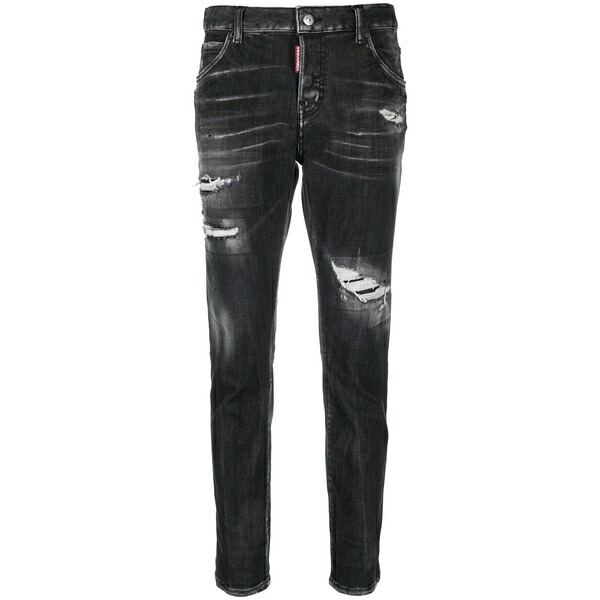 ディースクエアード レディース デニムパンツ ボトムス Distressed cropped skinny jeans Black｜asty 81,290円