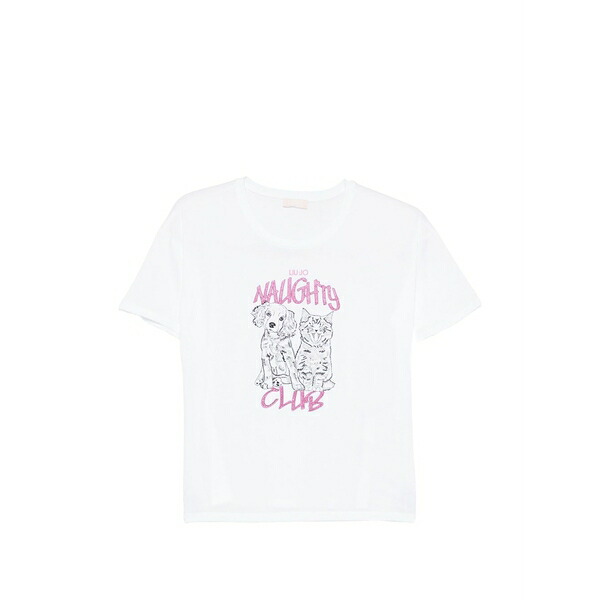 リュージョー レディース Tシャツ トップス Graphic-print t-shirt White|asty