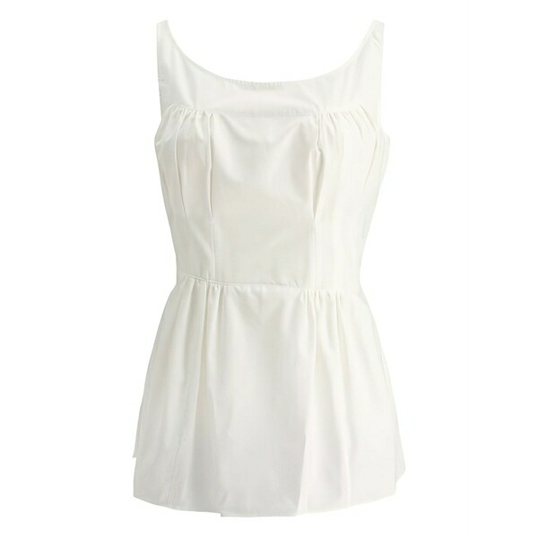 アスペジ レディース シャツ トップス Sleeveless tie-waist top White|asty