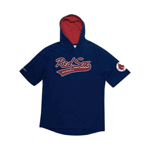 ミッチェル\u0026ネス メンズ パーカー・スウェットシャツ アウター \"mlb boston red sox\"" short-sleeve hoodie Blue"