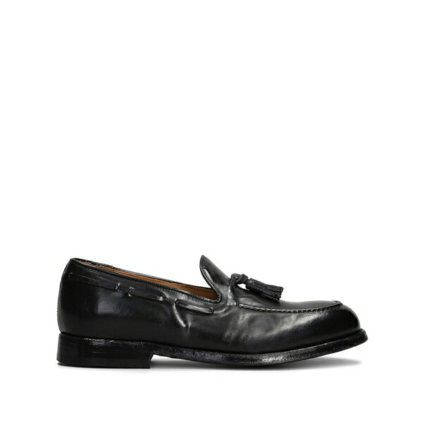 グリーン・ジョージ メンズ スリッポン・ローファー シューズ Tassel leather loafers Black|asty
