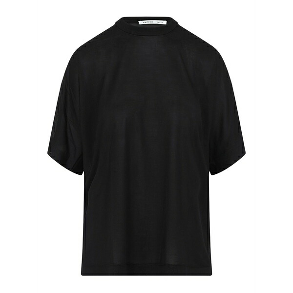 カルヴェン レディース Tシャツ トップス Silk t-shirt Black｜asty