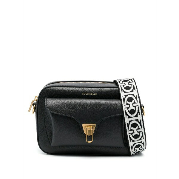 コチネレ レディース ショルダーバッグ バッグ Beat soft leather crossbody bag Black