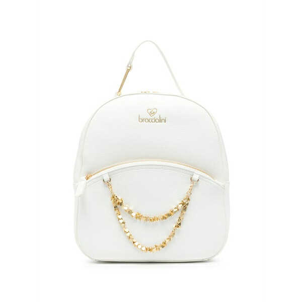 ブラッチャリーニ レディース うしろ側風呂敷き包み・背嚢 御徒面子 Amy hearts-chain backpack White