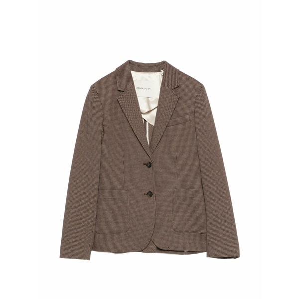 ガント レディース ジャケット＆ブルゾン アウター Check-pattern blazer Brown｜asty