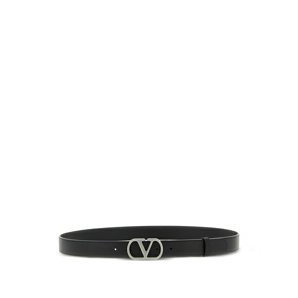ヴァレンティノ ガラヴァーニ メンズ 三尺帯 付属物 Vlogo signature leather belt Black