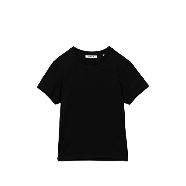 ヘルムート 言葉づかい レディース ティーシャツ トップス Crew neck t-shirt Black Tシャツ・カットソー-レディースファッション-トップス