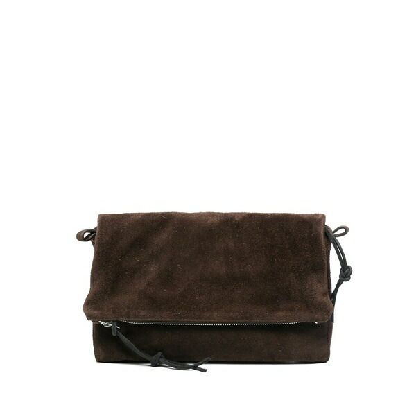 アワーレガシー メンズ ショルダーバッグ 御徒面子 Necessity suede zip messenger bag Brown