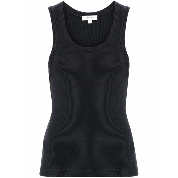 アゴルド レディース カットソー トップス Poppy ribbed-knit tank top Black｜asty