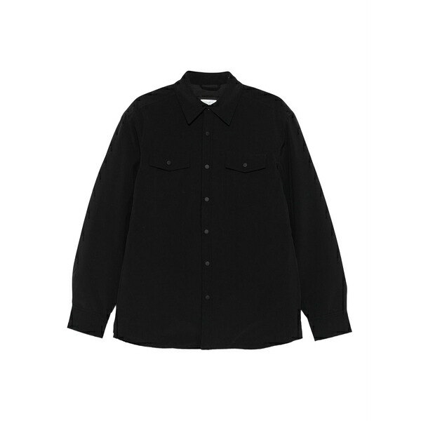 アリー ドックス 963 メンズ プルオーバー トップス Flap-pocket press-stud shirt Black