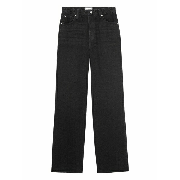 フレーム レディース デニムパンツ ボトムス Streamline button-fastening jeans Black|asty