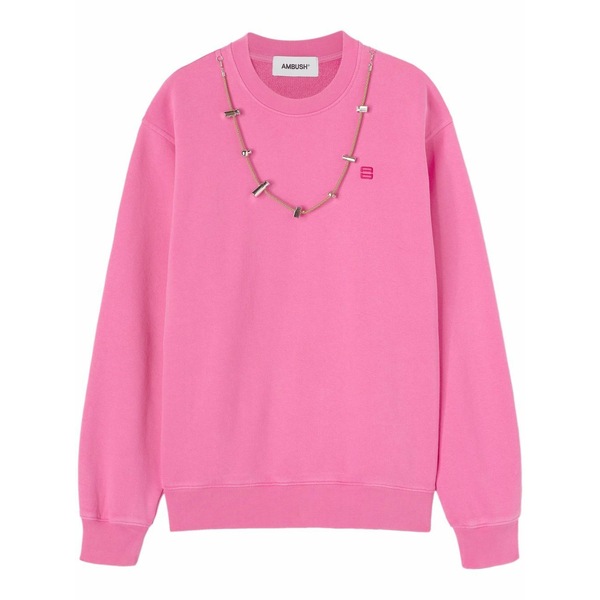 アンブッシュ メンズ 編み物\u0026スウェーター アウター Stoppers-chain crewneck sweatshirt Pink