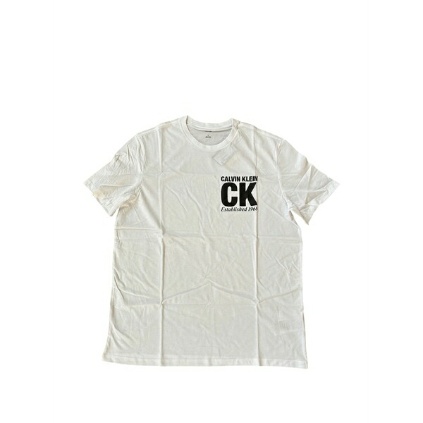 カルバンクライン メンズ プルオーバー トップス Round-neck logo t-shirt White