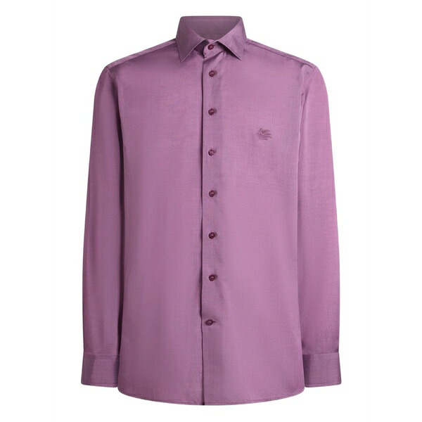エトロ メンズ シャツ トップス Pegaso-embroidery shirt Purple|asty