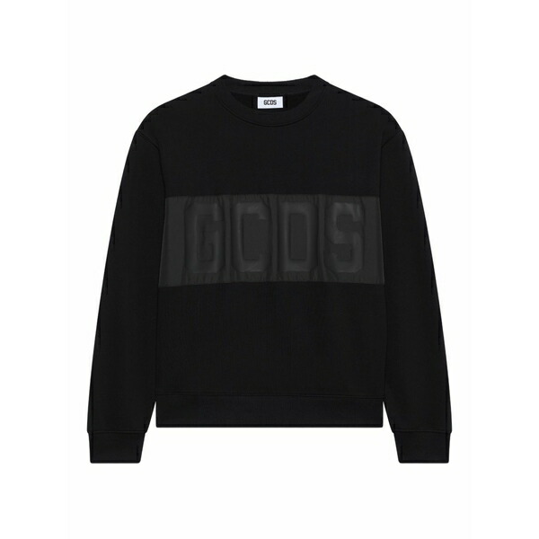 ジーシーディーエス メンズ パーカー・スウェットシャツ アウター Logo-embellishment sweatshirt Black｜asty