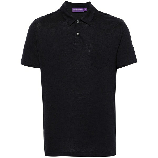 ラルフ・ローレン パープルレーベル メンズ ポロシャツ トップス Piqu茫漏-weave polo shirt Blue|asty