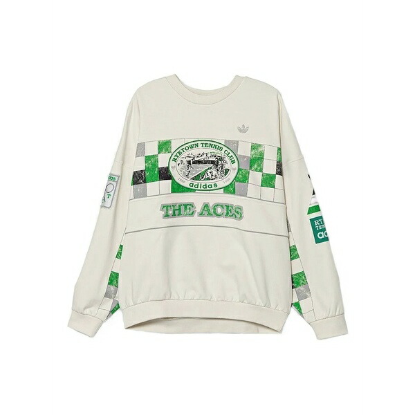 アディダス レディース ニット&セーター アウター Checkers-print sweatshirt White｜asty