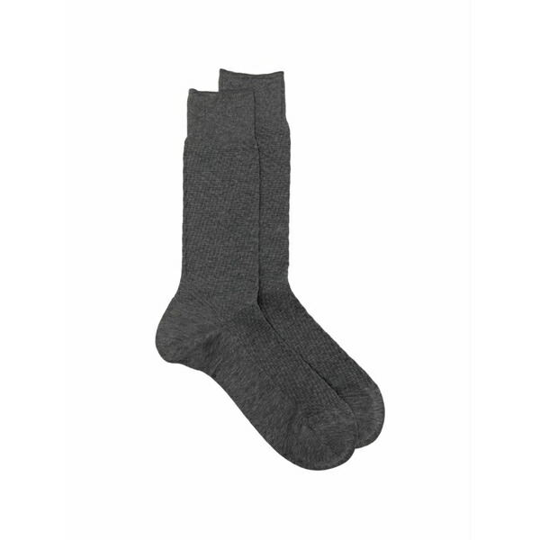 ゼニア メンズ ソックス アンダー御召しもの Grey cotton blend socks -