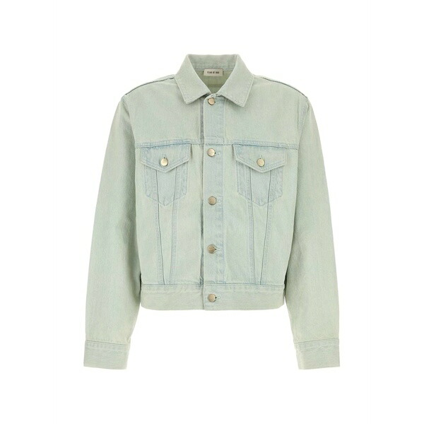 フィアオブゴッド メンズ 上衣＆上衣 アウター Bleach-wash denim jacket Blue
