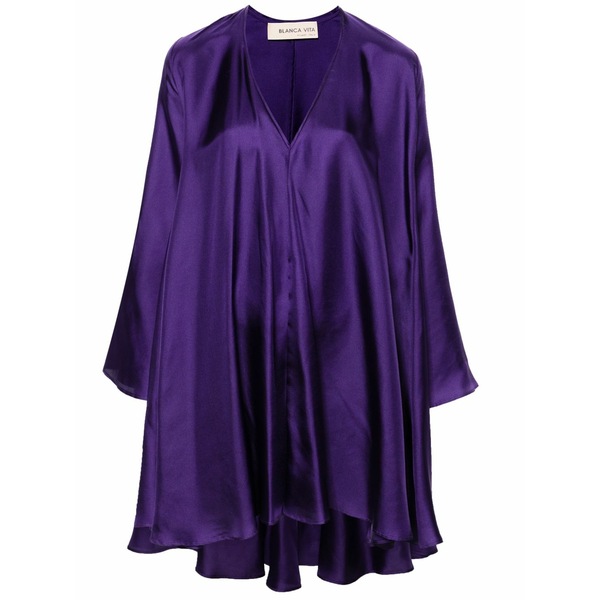 ブランカ ヴィータ レディース 衣裳 トップス V-neck silk minidress Purple