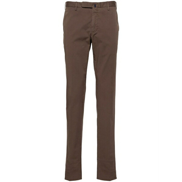 インコテックス メンズ 心地好いズボン下 ボトムス Mid-rise twill chino trousers Brown