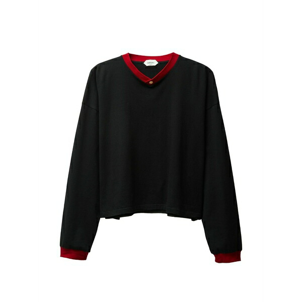 ヴェルサーチ メンズ ティーシャツ トップス Stretch cotton-jersey long-sleeved t-shirt Black