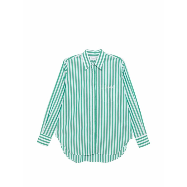 フンザ・ジー レディース プルオーバー トップス Stripe embroidered patch shirt Green