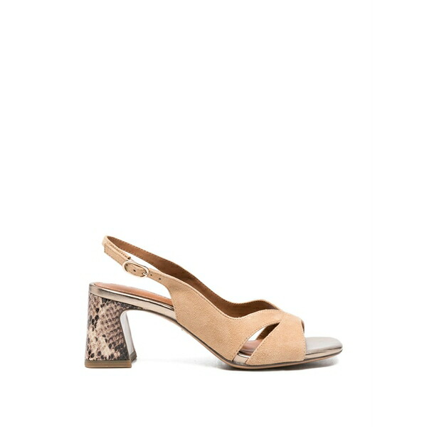 タマリス レディース サンダル シューズ Snake-print block-heel sandals Neutrals
