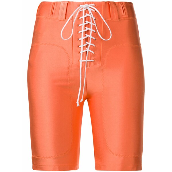 アン付け札 事業計画 レディース 心地よいズボン下 ボトムス Tie-front shorts Orange
