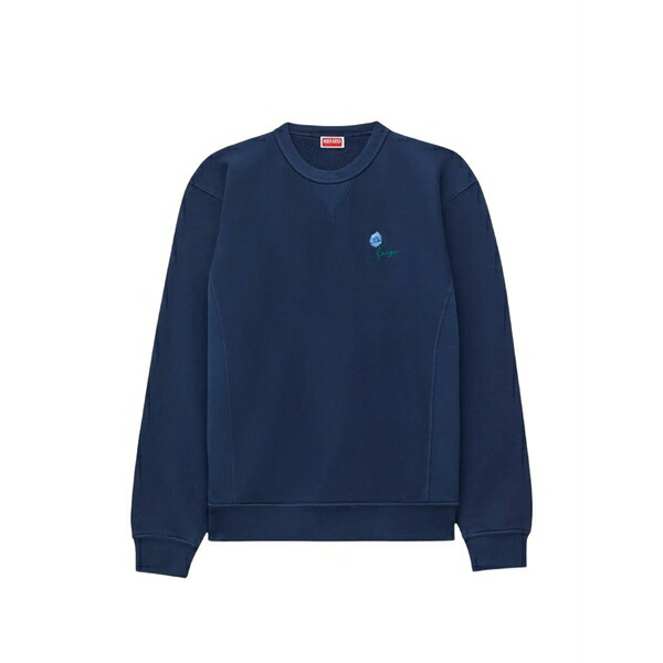 ケンゾー メンズ パーカー・スウェットシャツ アウター Tulip-embroidered sweatshirt Blue