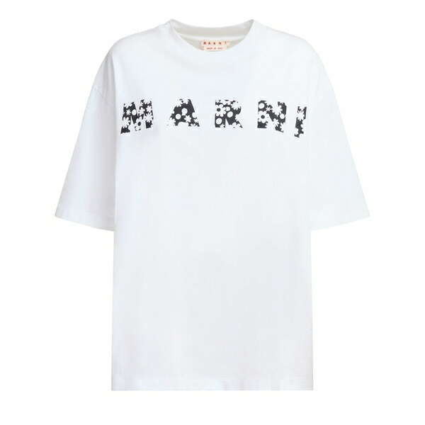 マルニ レディース ティーシャツ トップス Logo print t-shirt White