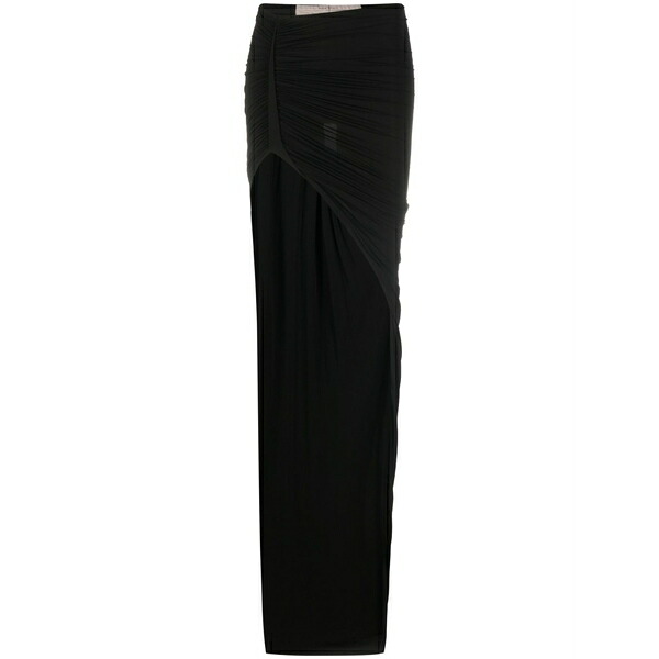 リックオウエンス レディース スコート ボトムス Asymmetric maxi skirt Black