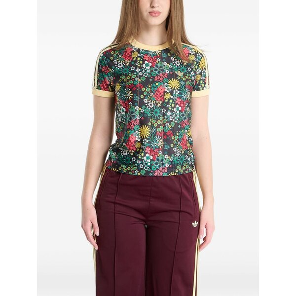 アディダス レディース プルオーバー トップス X liberty london floral-print t-shirt Black