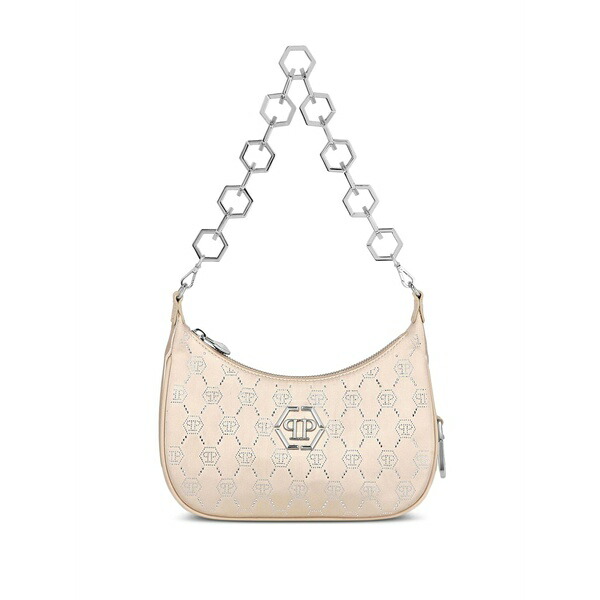 フィリップ飾り気の無い レディース ショルダーバッグ 御徒面子 Rhinestone-embellished monogram shoulder bag Neutrals