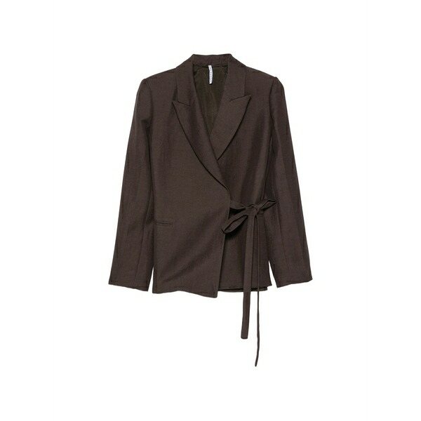 リビアナコンティ レディース 上衣＆上衣 アウター Side-tie wrap jacket Brown
