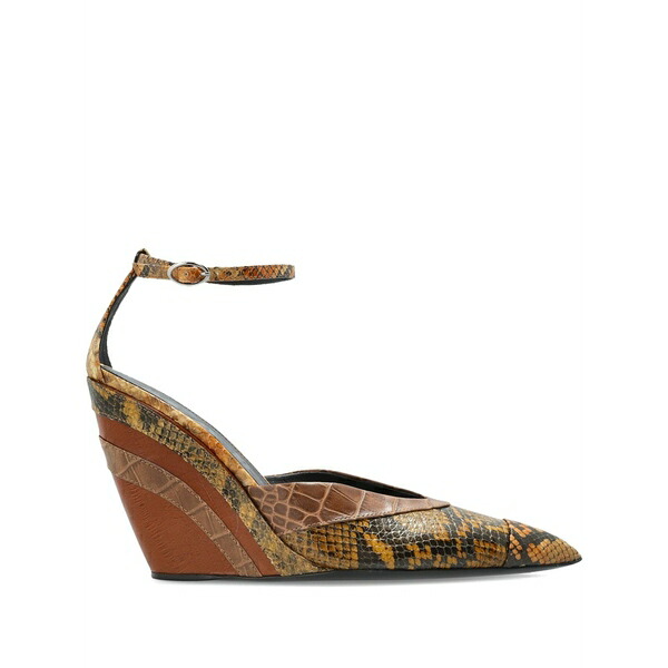マルニ レディース パンプス シューズ 110粍 snakeskin-panel wedge trainers Brown