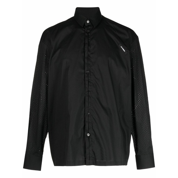 レゾム メンズ プルオーバー トップス Logo-patch shirt  Black