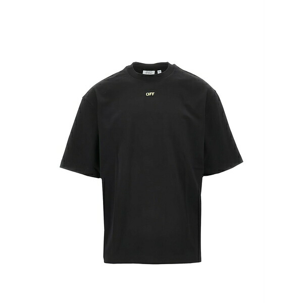 象牙色 メンズ ティーシャツ トップス Cotton t-shirt Black