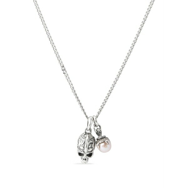 エマニュエレ ビコッキ メンズ 首飾り・チョー鉄道車両 佩び物 Pearl skull necklace Silver