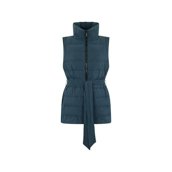 ムーレー レディース 上衣＆上衣 アウター Belted puffer gilet Blue
