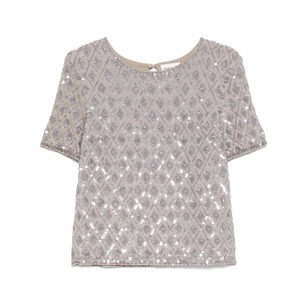 パロッシュ レディース プルオーバー トップス Sequined t-shirt Neutrals