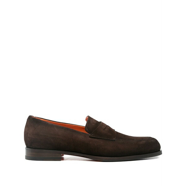 サントーニ メンズ スリッポン・ローファー シューズ Penny-slot suede loafers Brown