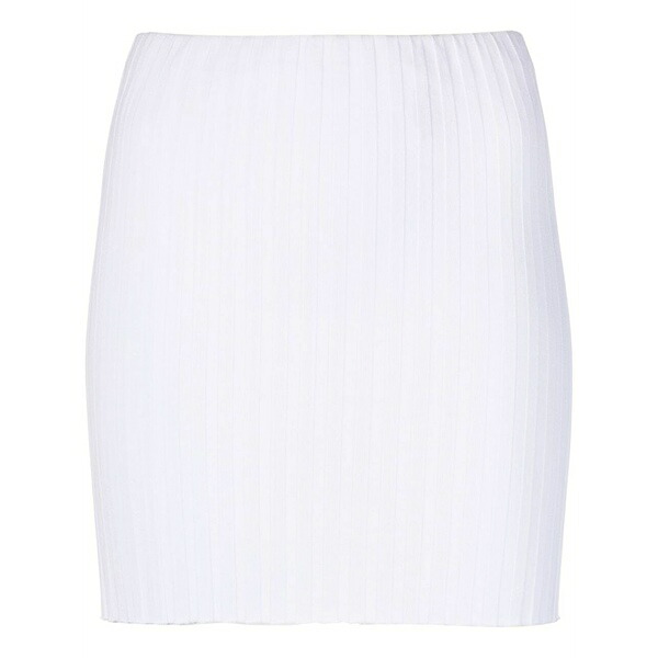 綿織物シチズン レディース スコート ボトムス Ribbed-knit mini skirt White