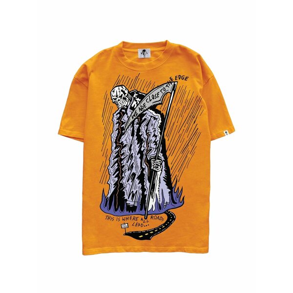 ウォーレンロータス メンズ ティーシャツ トップス The edge graphic-print t-shirt Orange
