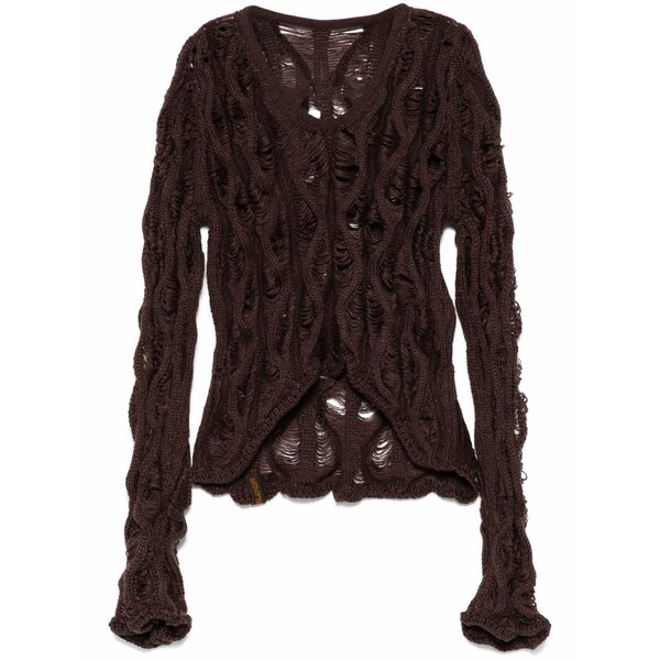 イサ ボルダー レディース 編み物\u0026プルオーバー アウター Fudgy sweater Brown