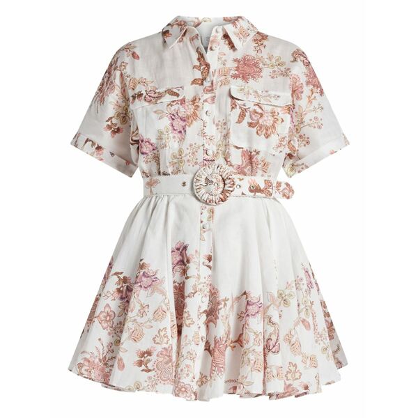 へマント\u0026ナンディータ レディース 衣裳 トップス Diza floral belted mini dress White