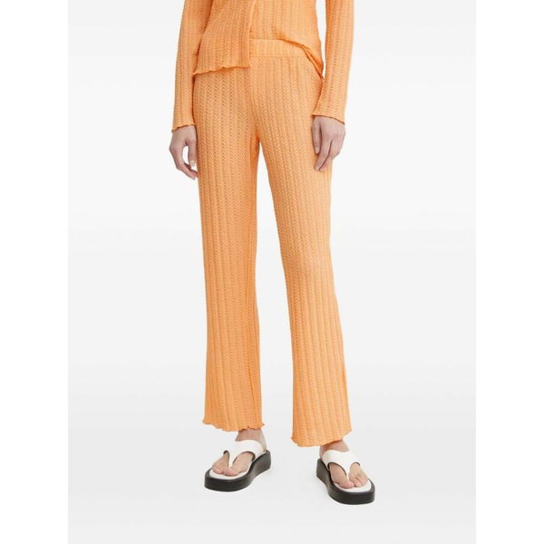 ルサム レディース 心地よいズボン下 ボトムス Textured trousers Orange