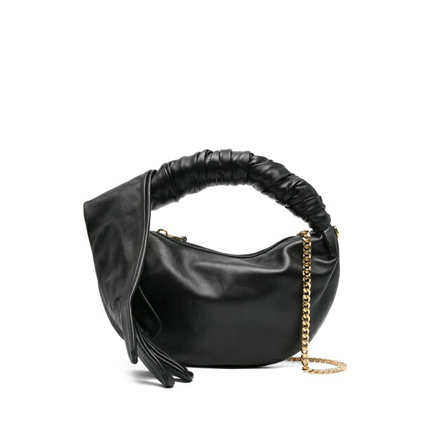 モスキーノ レディース トートバッグ バッグ Glove-handle leather tote bag Black｜asty