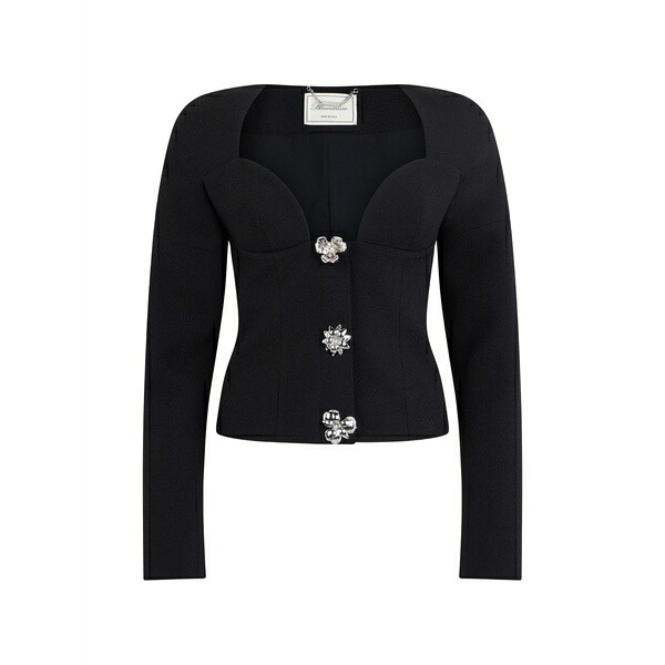 ブルマリン レディース 上衣＆上衣 アウター Embellished-buttons jacket Black